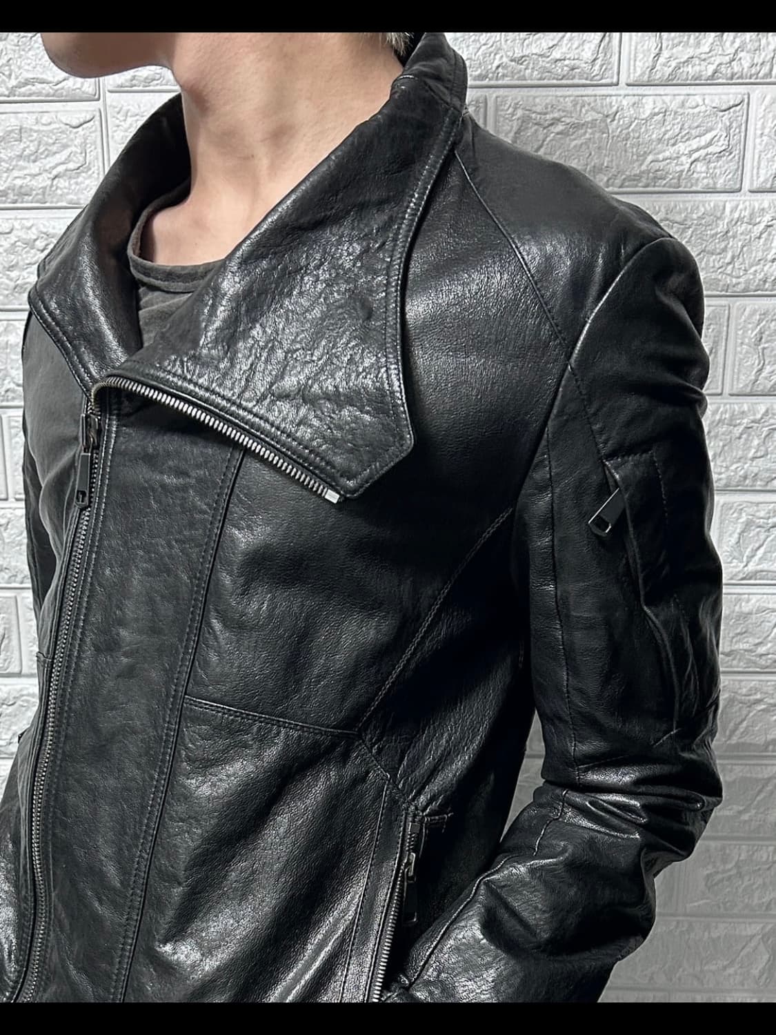 System homme lambskin highneck jacket 상품이미지5