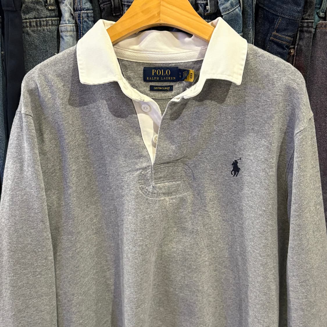 폴로 랄프로렌 그레이 럭비 티셔츠 상품이미지3