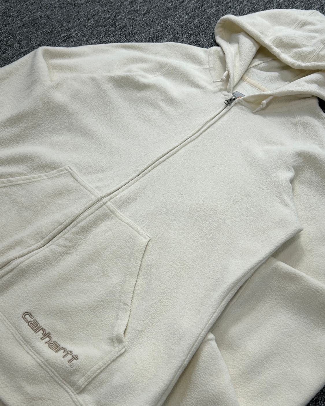 칼하트 아이보리 후드 플리스 집업  상품이미지2