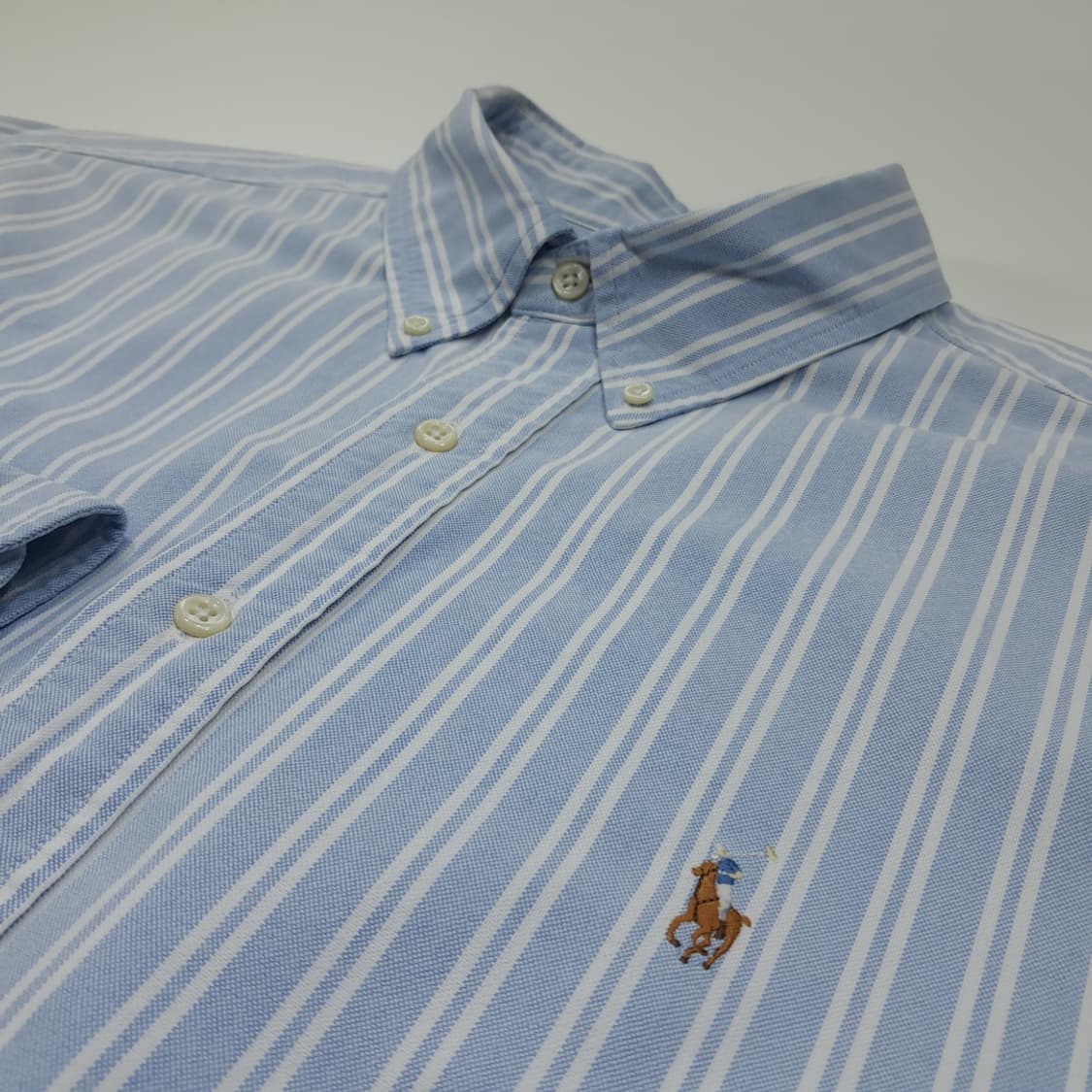 CN992 XL 폴로 랄프로렌 블루 스트라이프 긴팔 셔츠 남방 상품이미지5