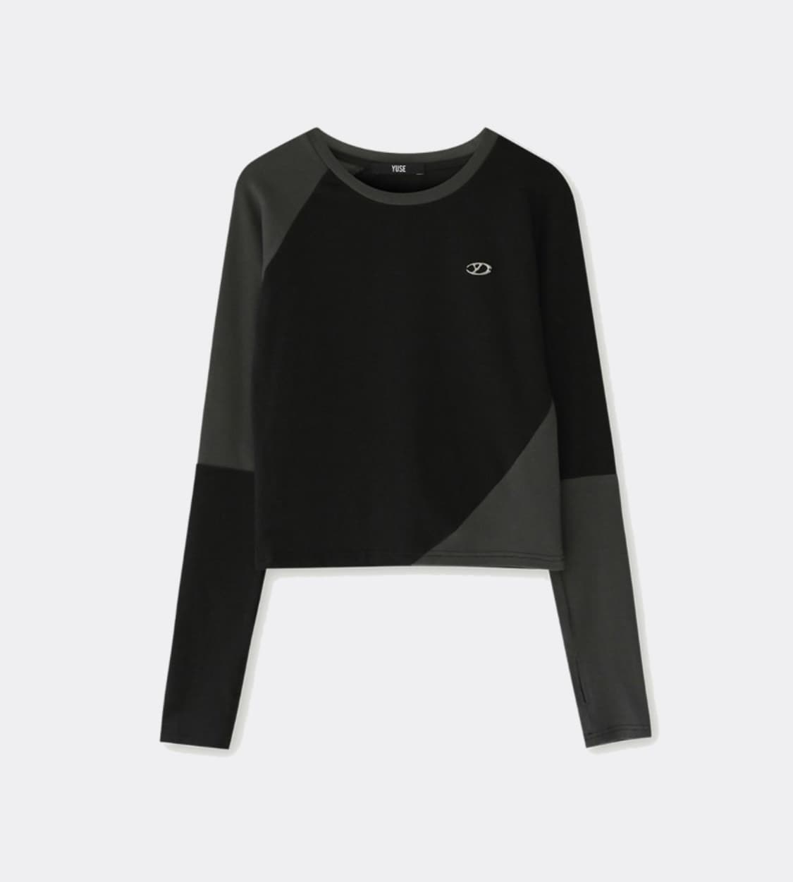 YUSE 블랙 워싱 데님 롱슬리브/컷아웃 롱슬리브 상품이미지3