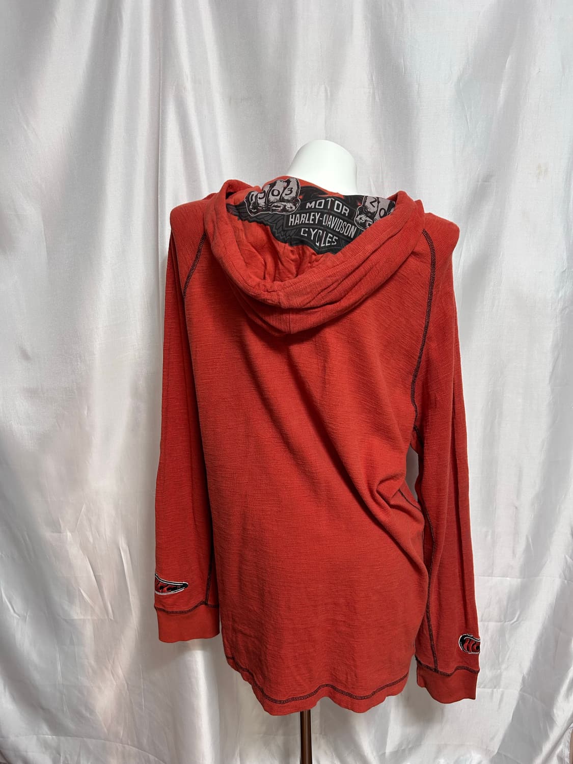 Harley Davidson orange waffle big hoodie 상품이미지7