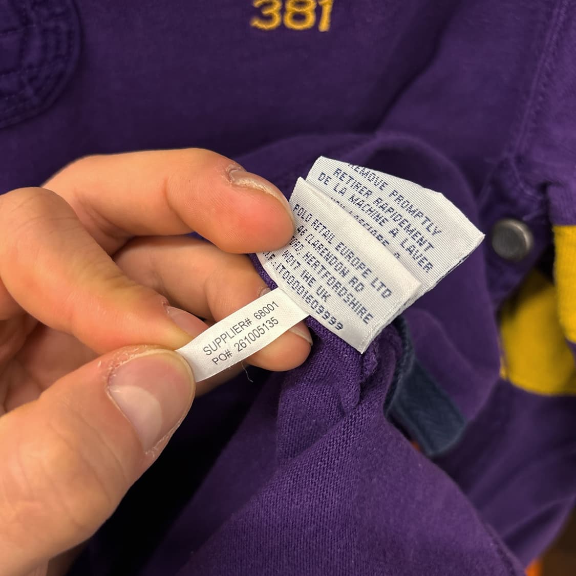 90s 폴로 랄프로렌 럭비 셔츠 빅 로고 넘버링 더블알엘 N361 상품이미지8