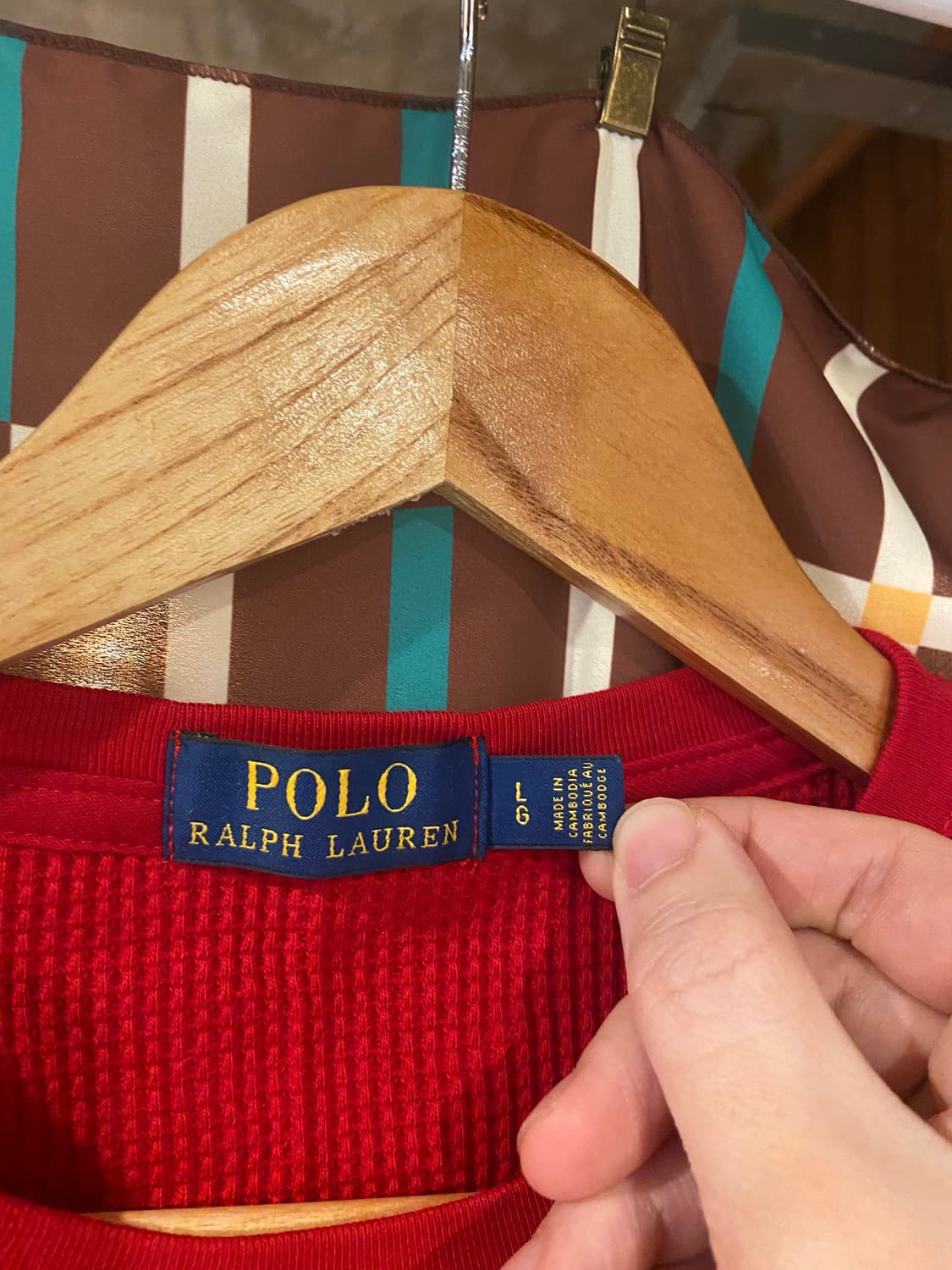 폴로 랄프로렌 와플 긴팔티 레드 상품이미지3