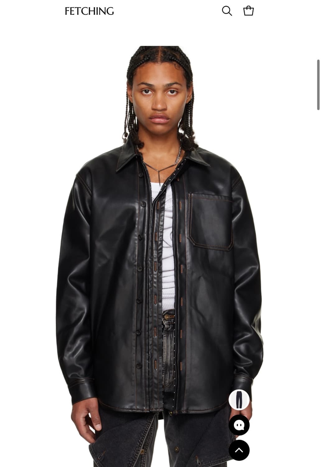 와이프로젝트 훅앤아이 레더셔츠 M 상품이미지1