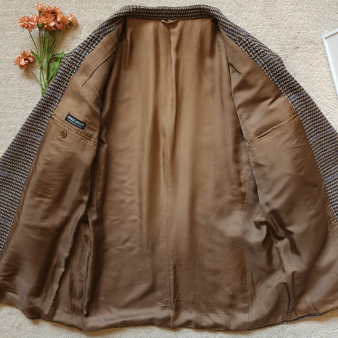 90s 조르지오 아르마니 점보 하운드투스 2버튼 울 블레이져 자켓50 상품이미지4