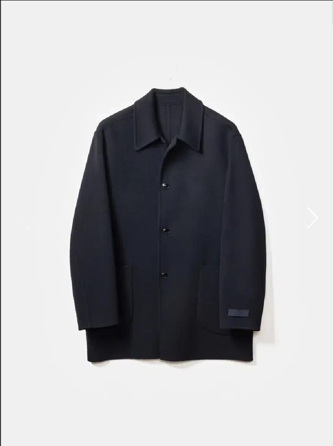 이얼즈어고 더블페이스 울 캐시미어 하프코트 네이비 M 상품이미지2