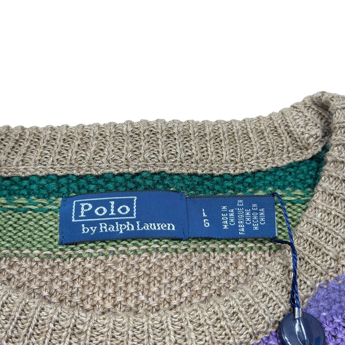 폴로 랄프로렌 스트라이프 숏 슬리브 스웨터 니트 반팔 L 상품이미지5