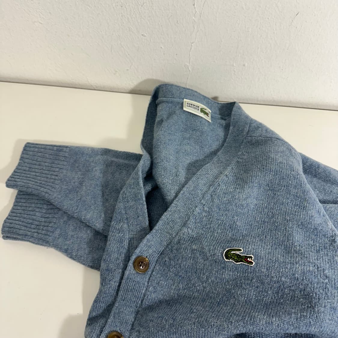 M 95-100 라코스테 스카이블루 울100% 울가디건 상품이미지3