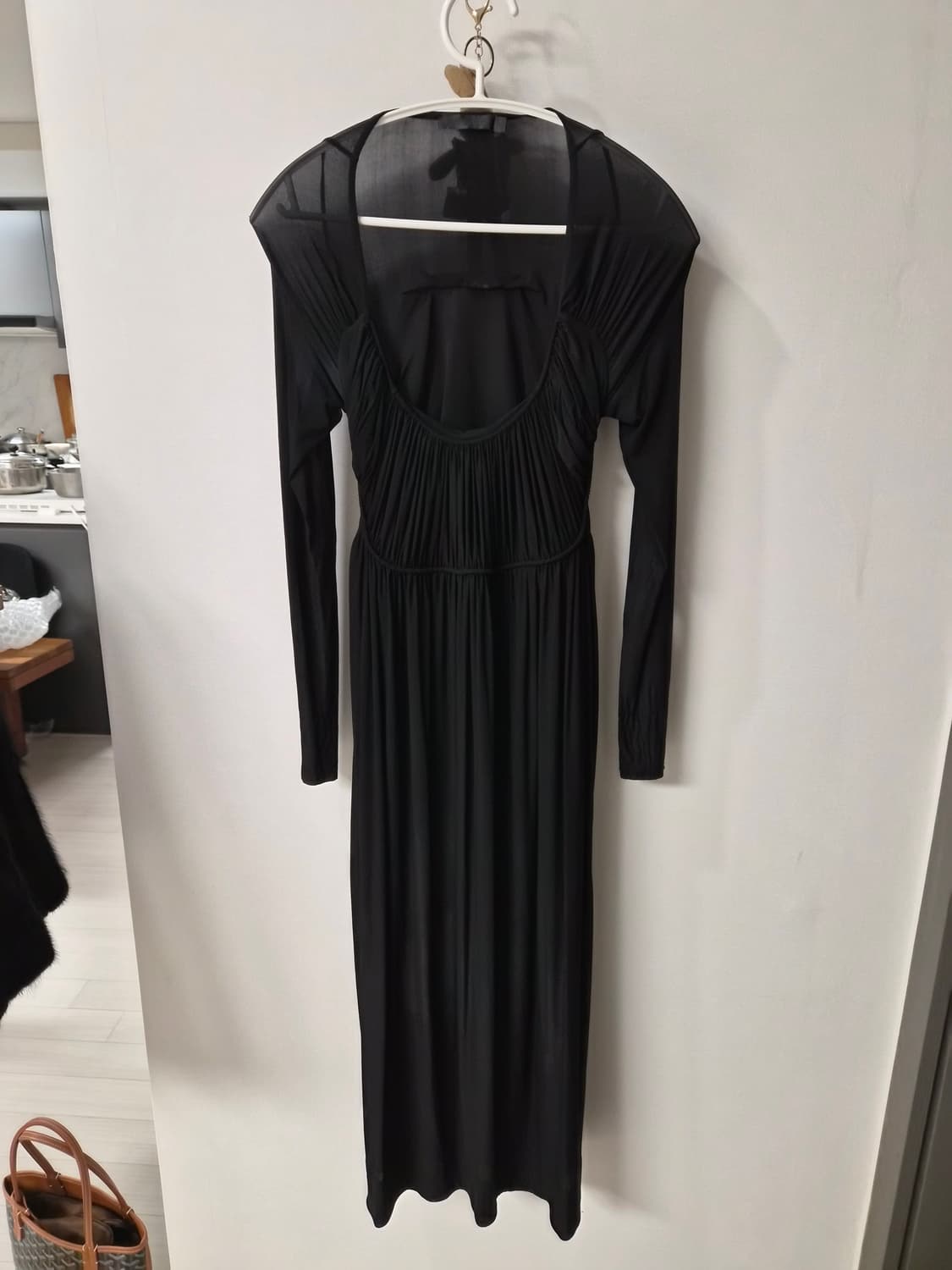 [Donna Karan] 도나카란 정품 블랙 셔링 롱 원피스 (S) 상품이미지1