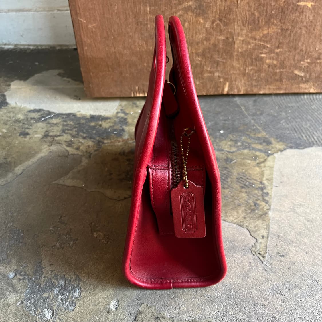 90s  코치 글로브 레더 토트백 상품이미지3