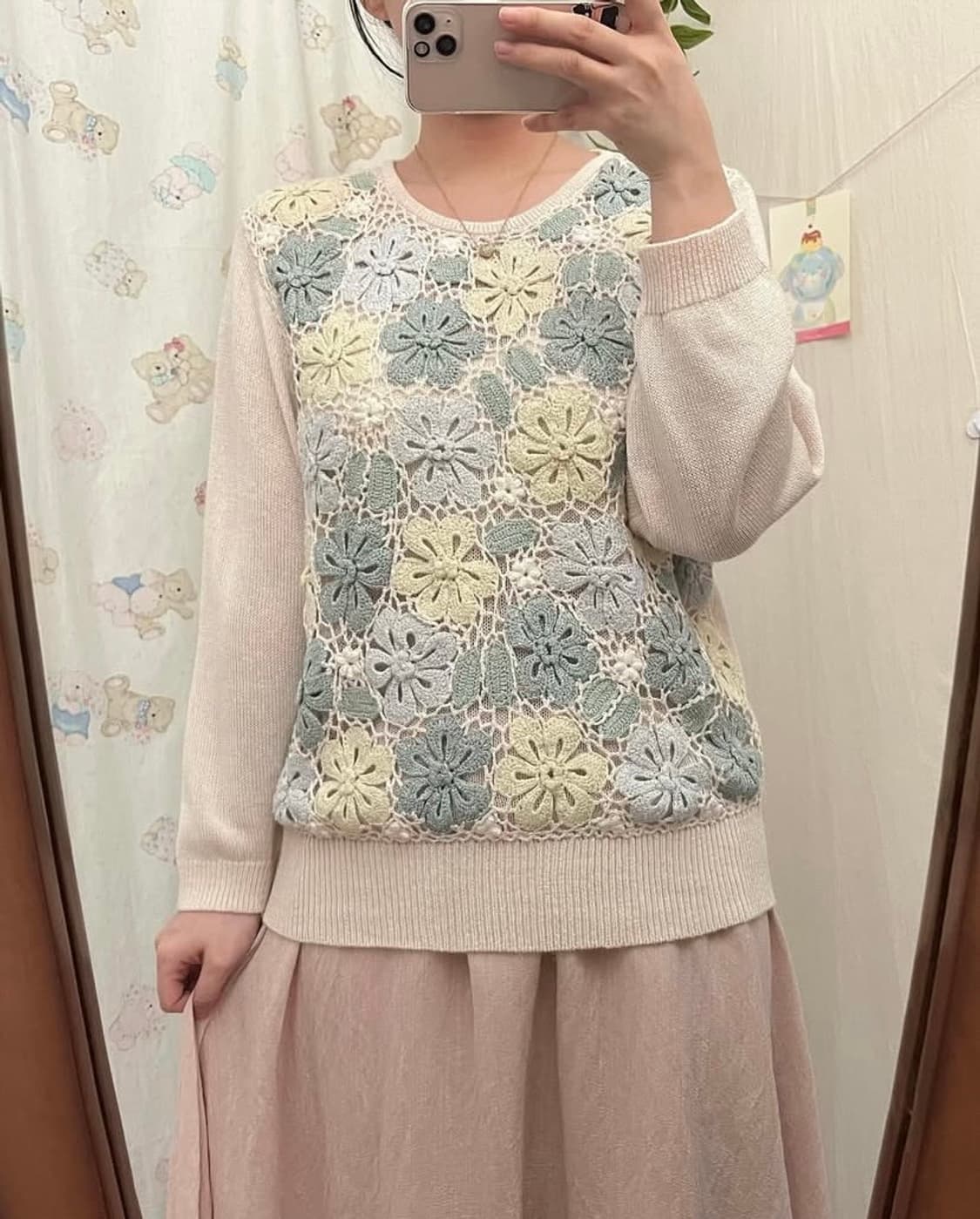 모티브 플라워 니트 상품이미지2