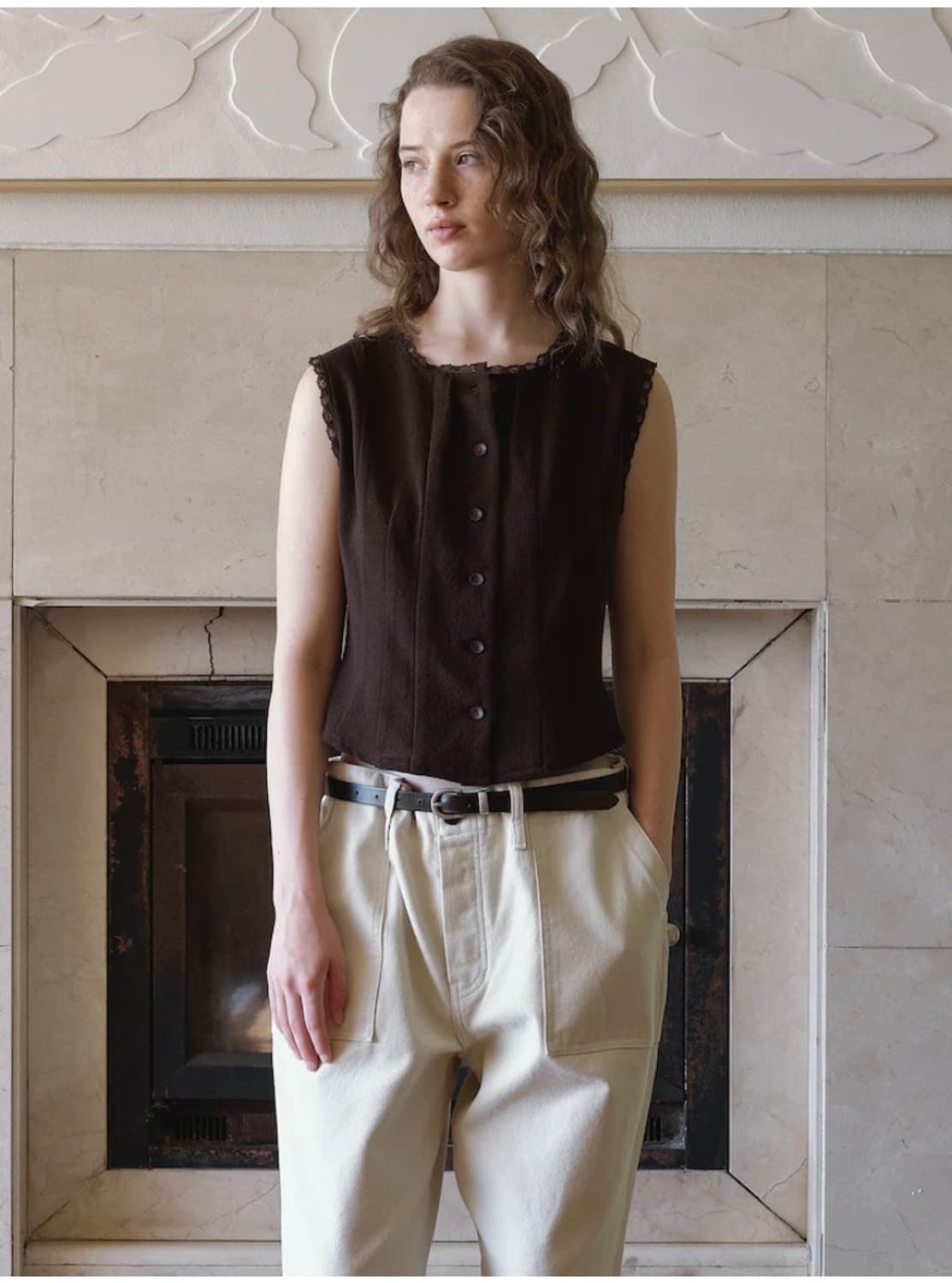 비아플레인 비아 보리스 버튼 베스트 (브라운) 상품이미지1