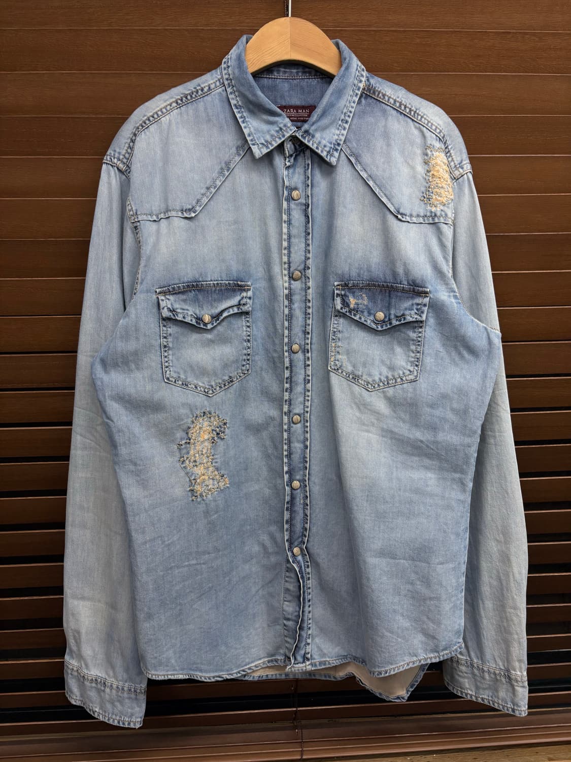자라 웨스턴 데미지 셔츠 상품이미지1
