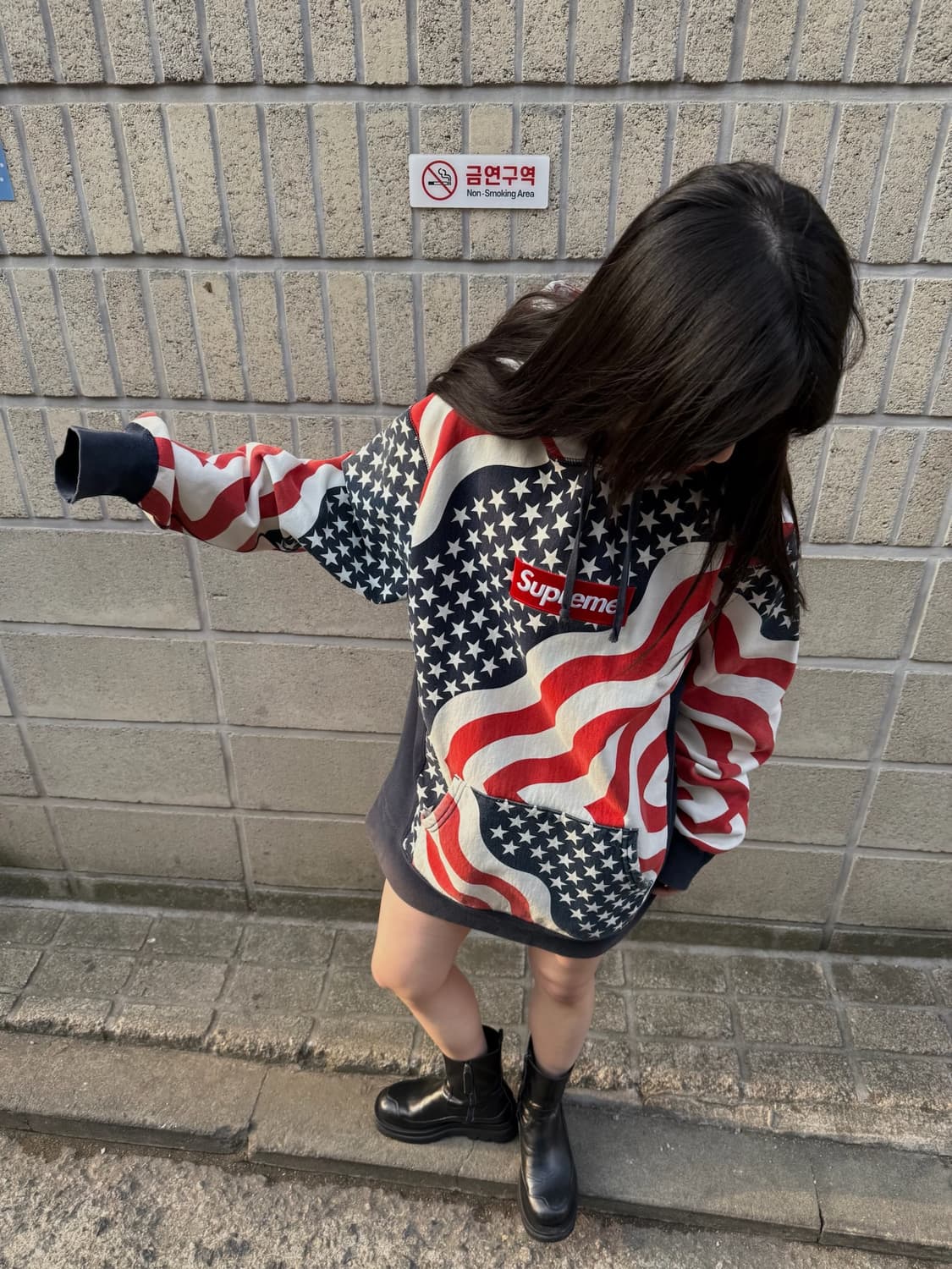 Supreme 14F/W 성조기 박스로고 후드티 상품이미지1