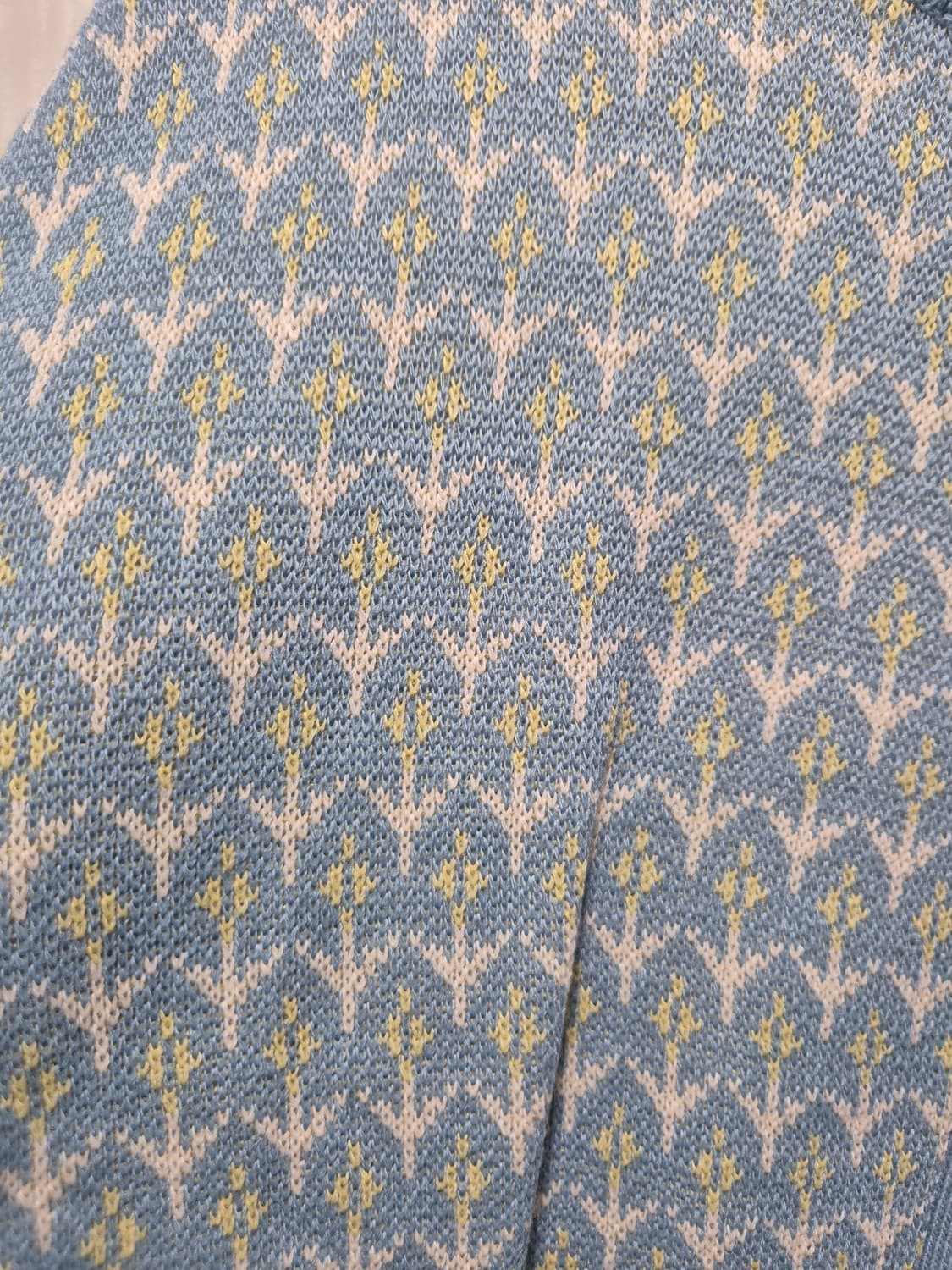 빈티지 패턴 크롭 가디건 하늘색 상품이미지4