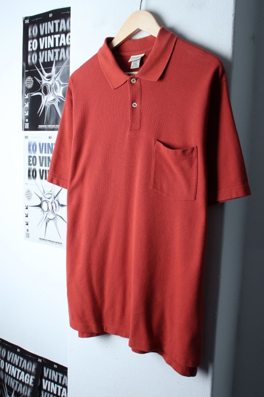 (XL) 엘엘빈 반팔 카라 티셔츠 브라운 무지 포켓-H30295 상품이미지1