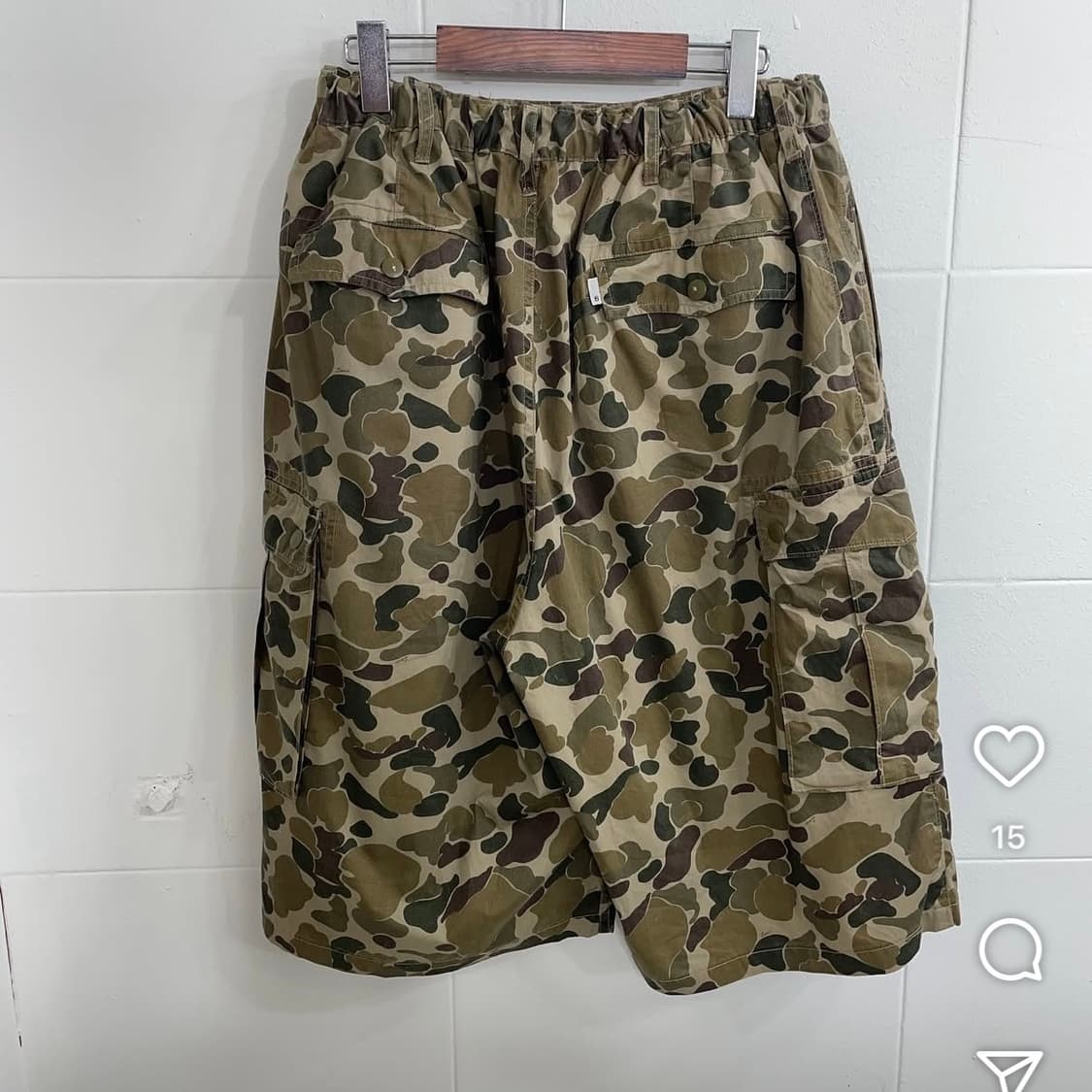 빈티지 카모 카고 와이드 버뮤다 팬츠 상품이미지5