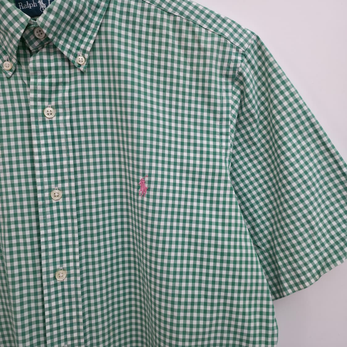 [M] 폴로 랄프로렌 그린 체크 반팔 셔츠 상품이미지4