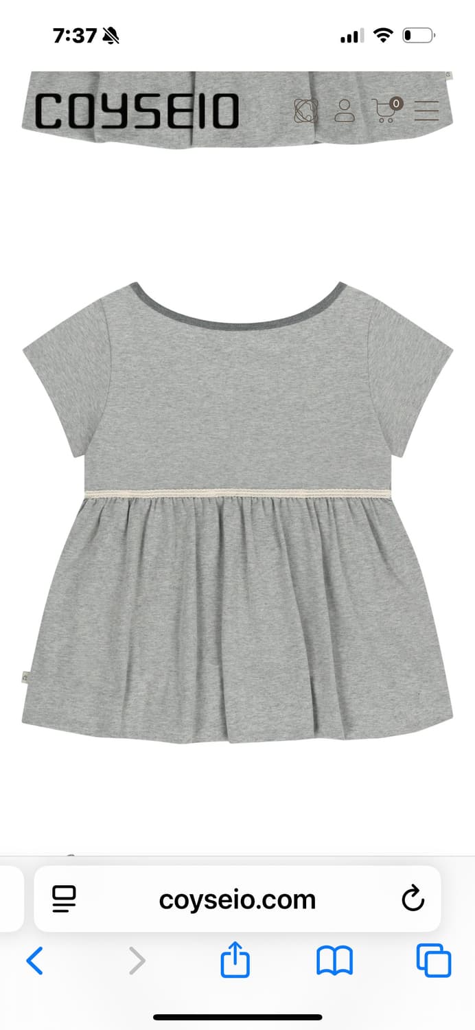 코이세이오 LACE BALLOON T-SHIRT MELANGE GREY 상품이미지2