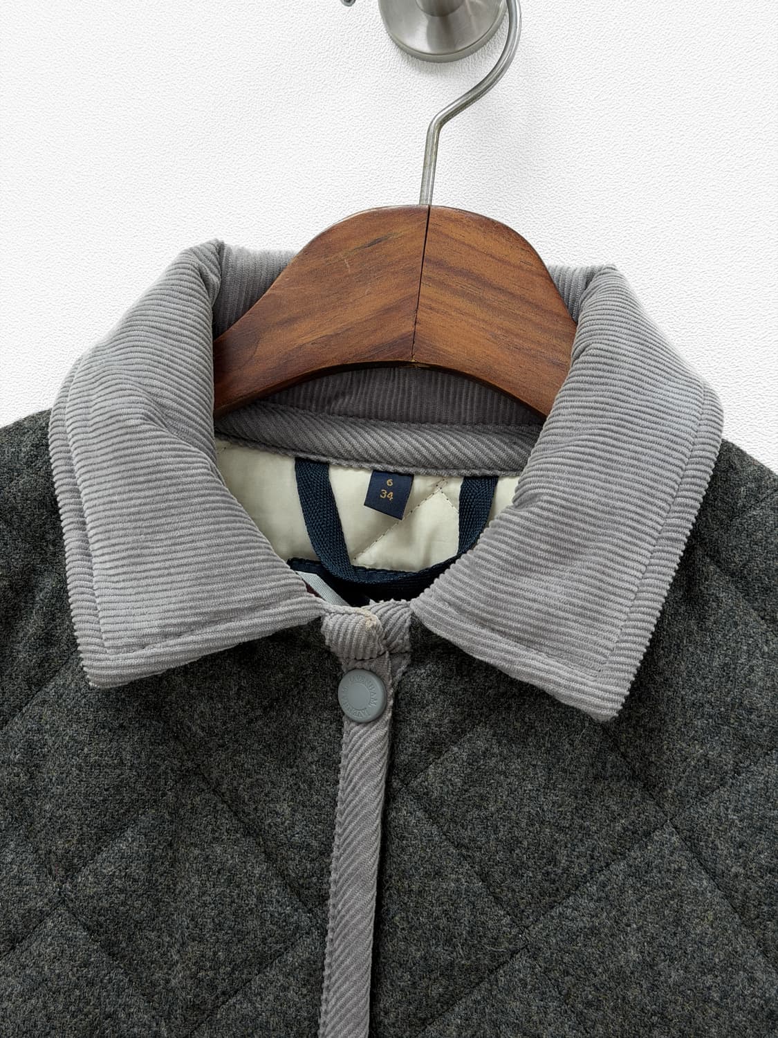 라벤햄 메리노 램스울 퀼팅 자켓 그레이 상품이미지4