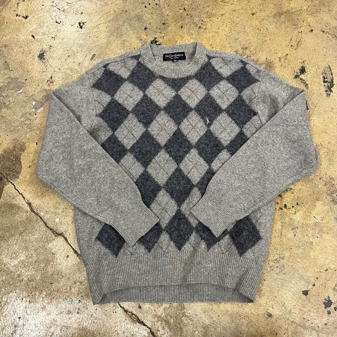 [정품/L] 입생로랑 빈티지 아가일 니트 스웨터 b17 상품이미지2