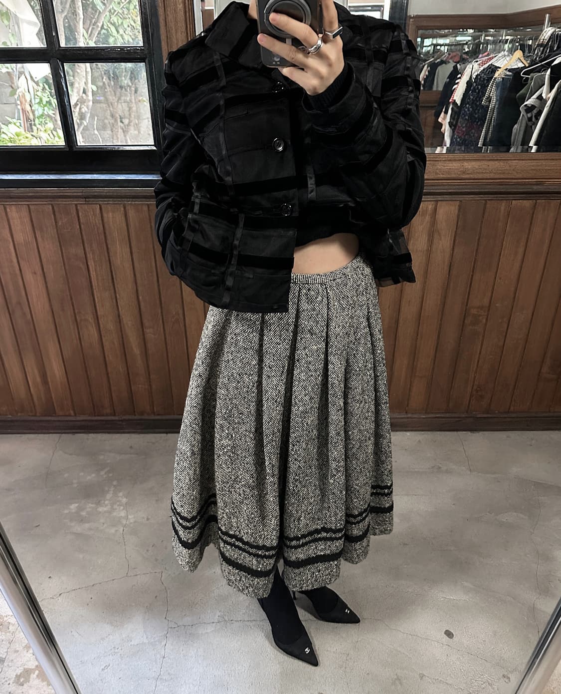 COMME DES GARCONS tweed wool skirt 상품이미지3