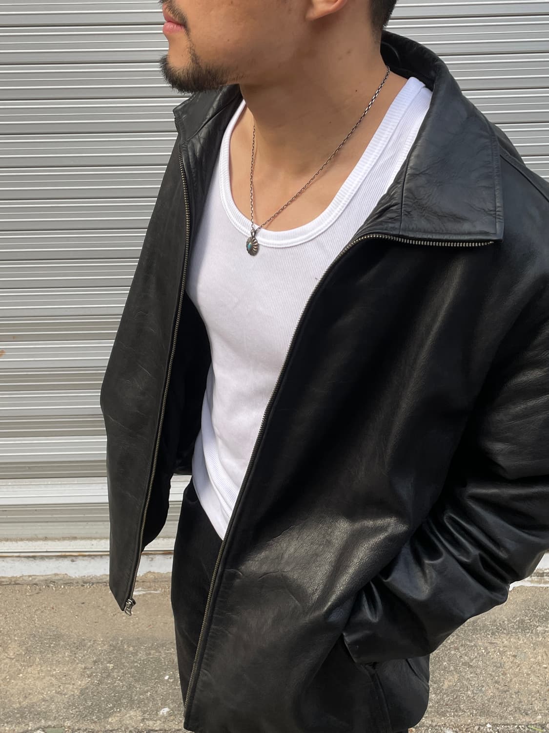 90-00s Old Gap Black Leather Full zip 상품이미지8