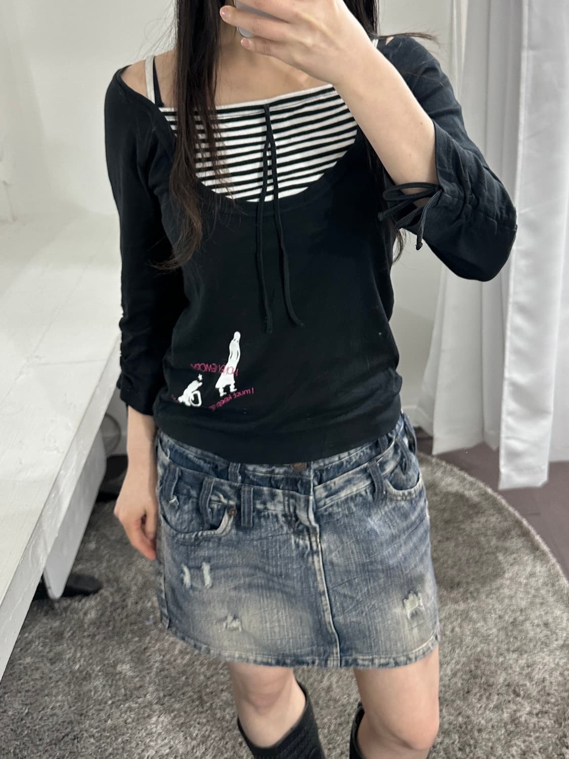 the bo’s jeans denim mini skirt 상품이미지3