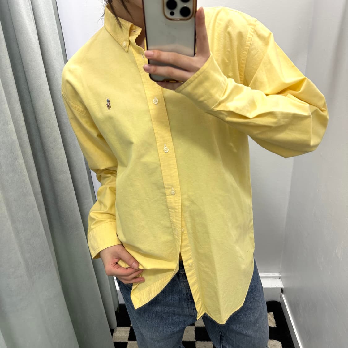 폴로 옐로우 코튼 셔츠 상품이미지1
