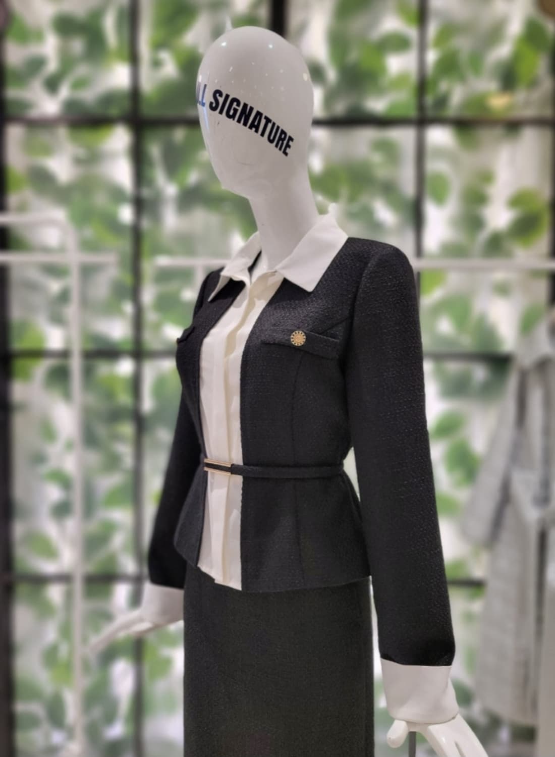 듀엘 블라우스 블록 벨티드 트위드자켓 55사이즈 상품이미지3