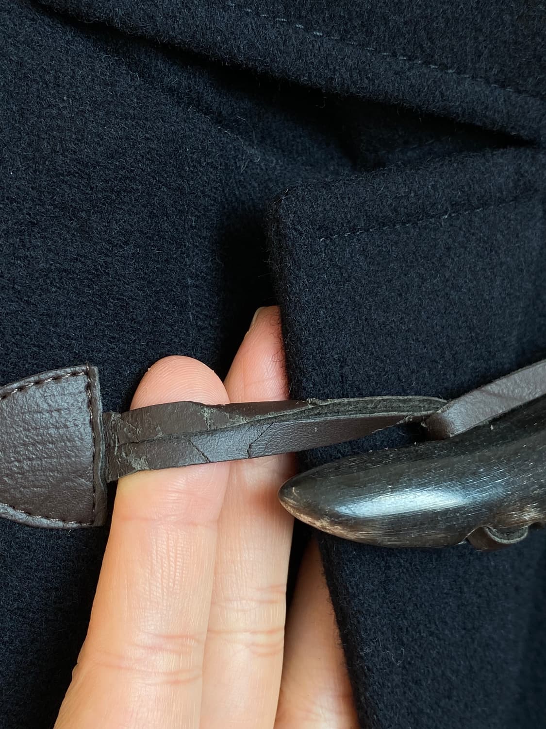 네이비 울혼방 더플코트(MEN L) 상품이미지4