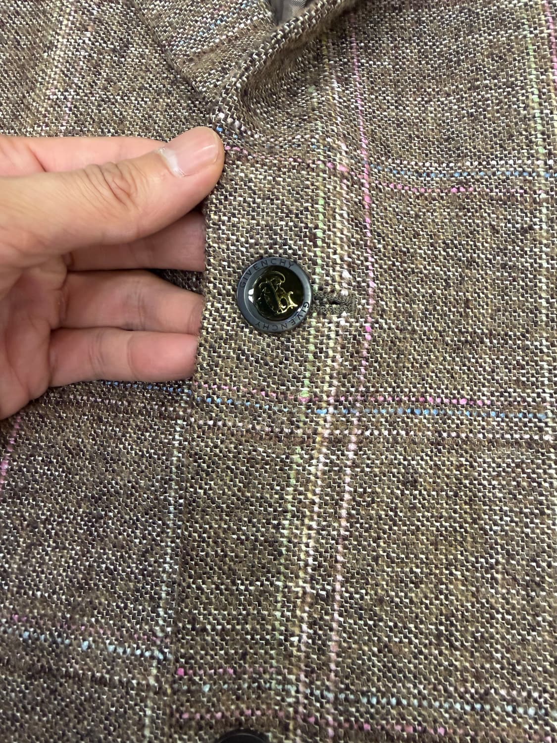 정품) 지방시 브라운 체크 자켓 XXL 상품이미지5