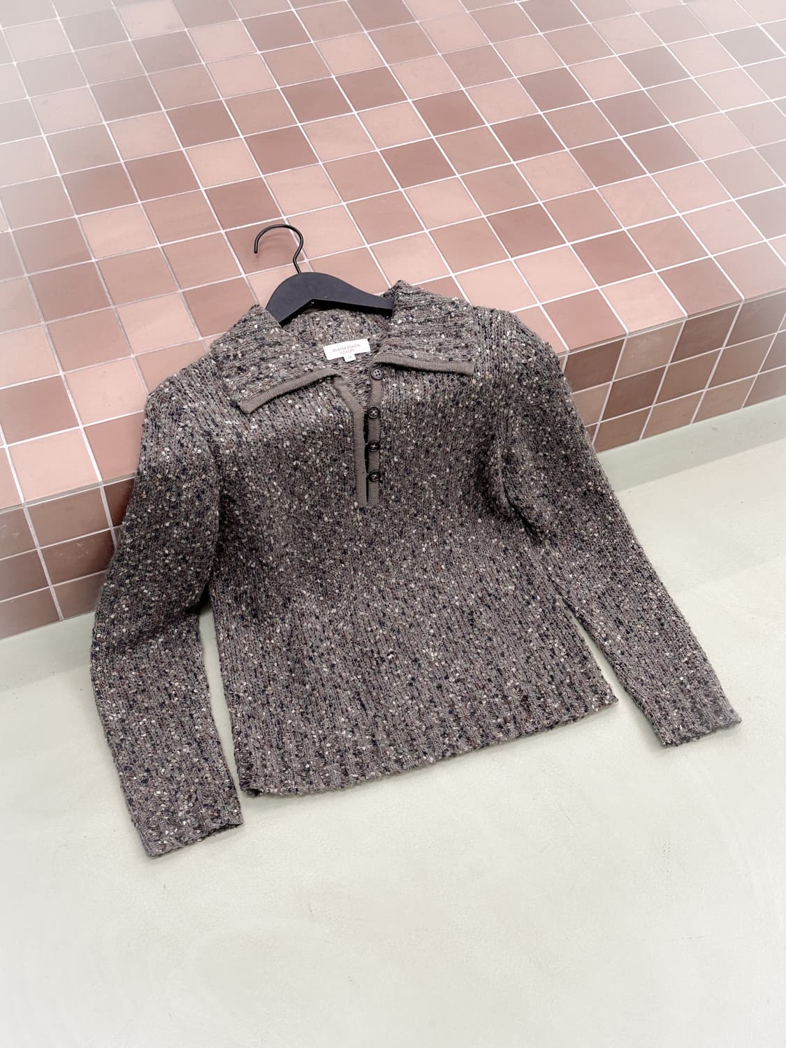 muted color collar buttons knit 상품이미지2