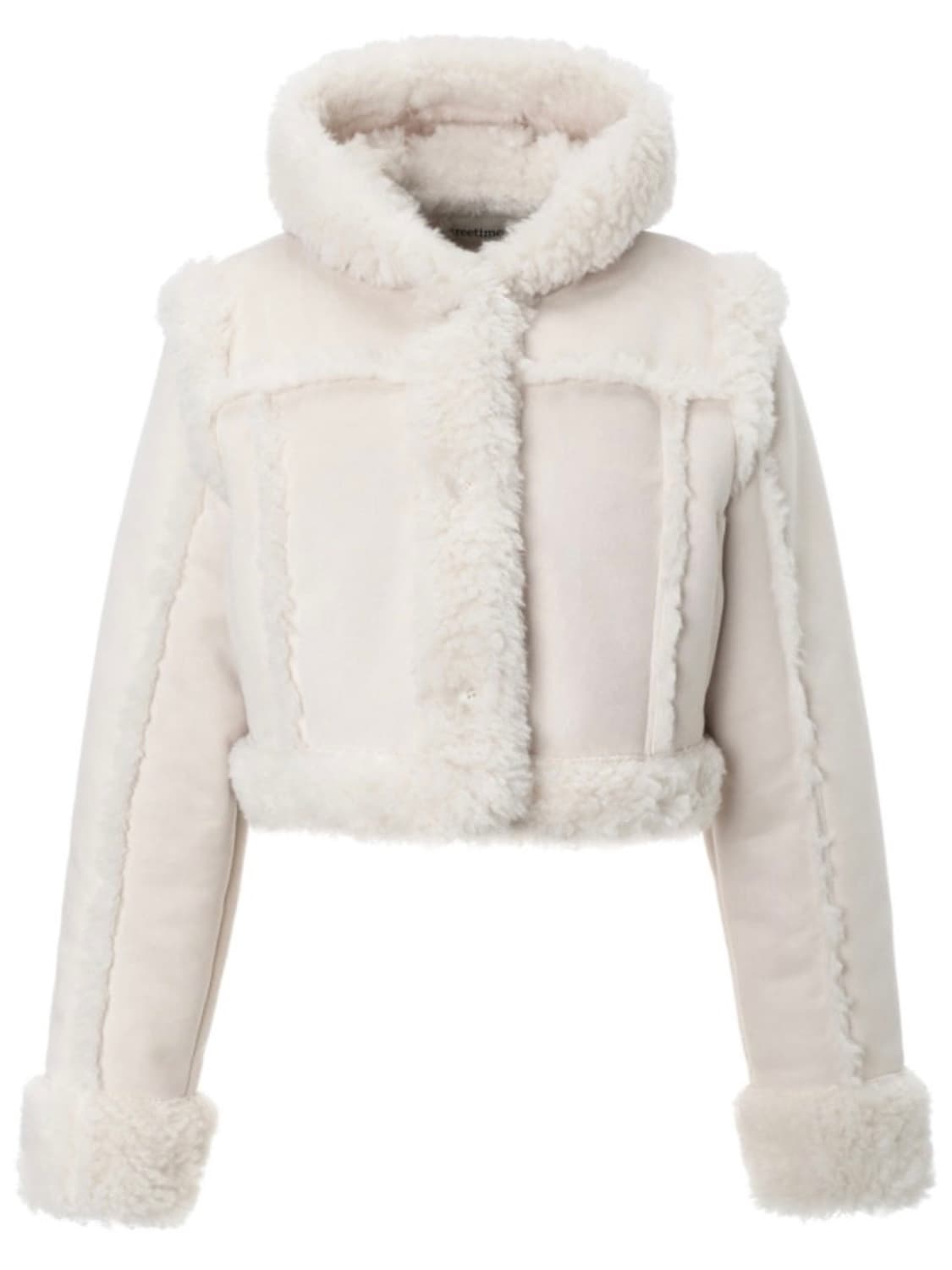 쓰리타임즈 베이비 퍼 후디 무스탕 상품이미지1