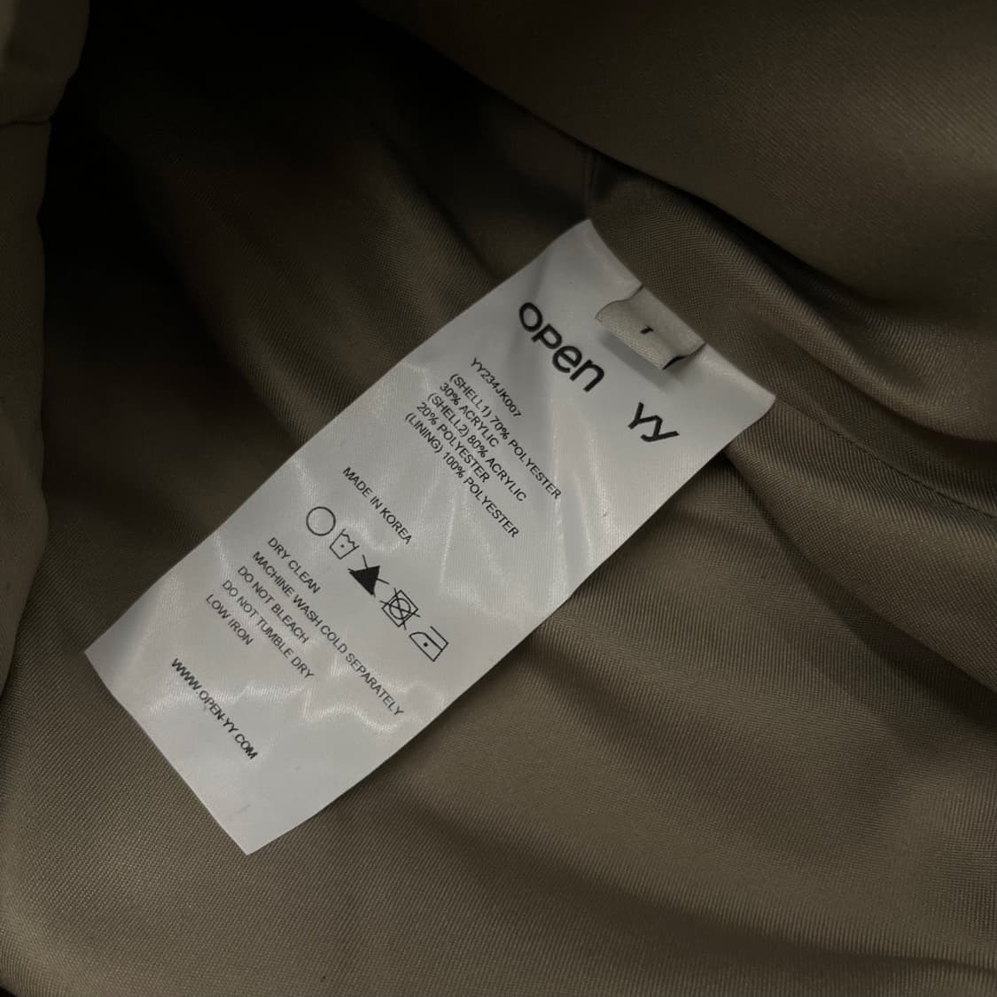 오픈와이와이 라이트카키 뽀글이 울프죠 후드집업 ( 발매가 318000원  상품이미지8