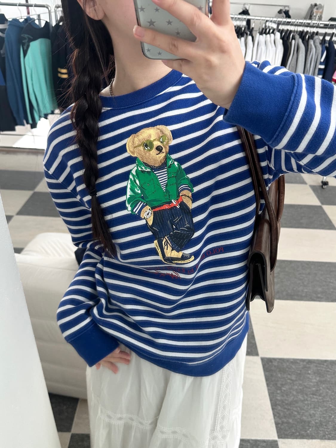 폴로 랄프로렌 스트라이프 폴로베어 맨투맨  상품이미지1