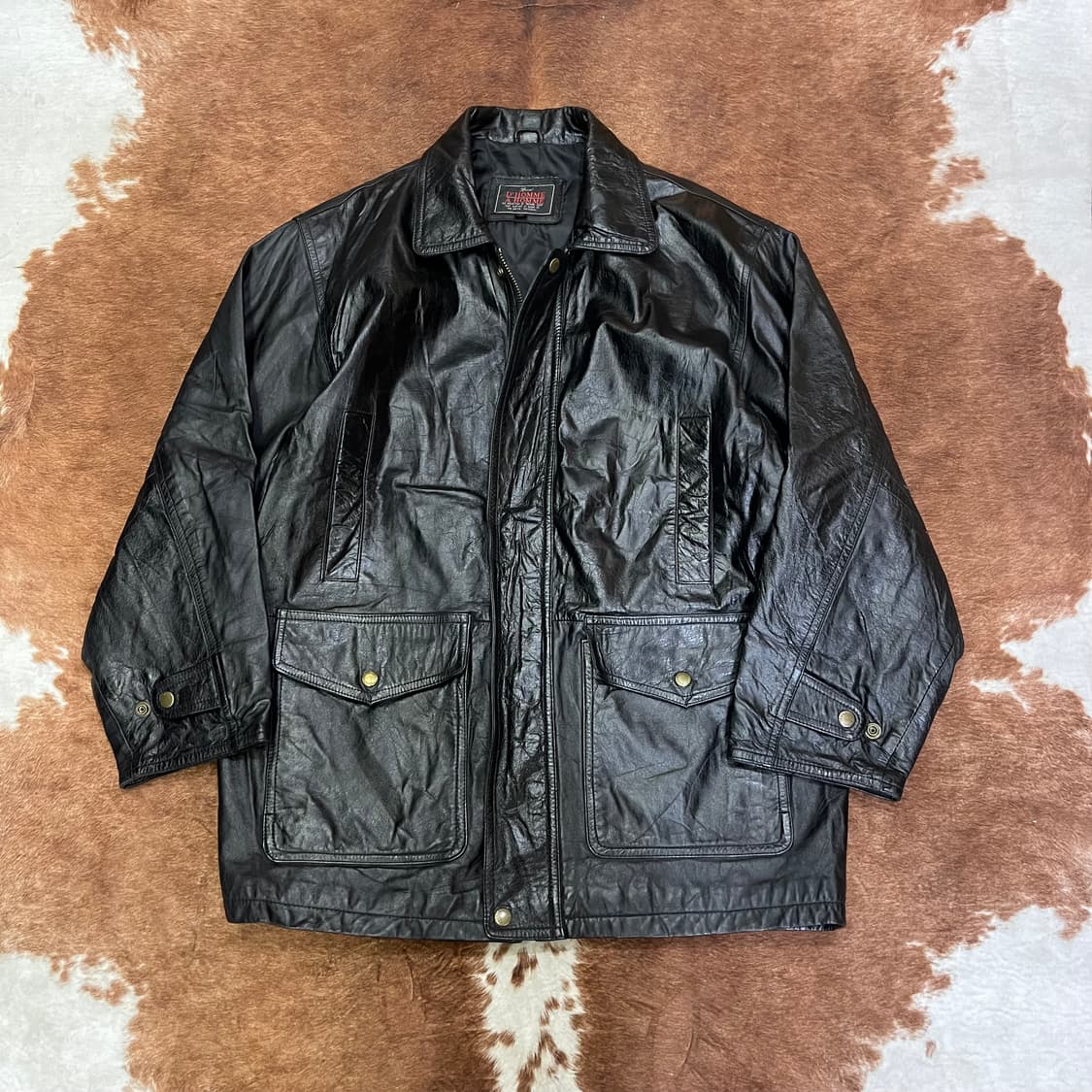 Vintage D'HOMME 양가죽 레더 카코트 상품이미지1