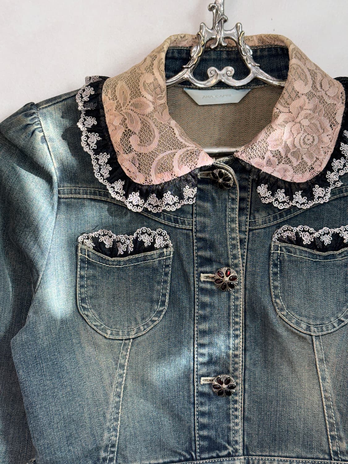 Anacapri floral lace crop denim jacket  상품이미지2