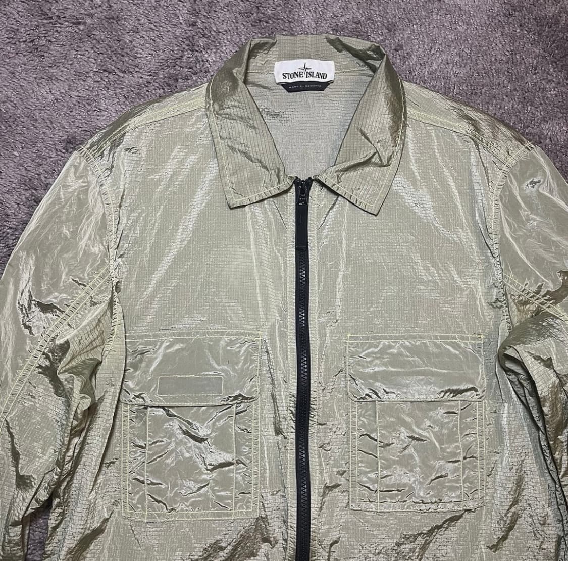 스톤아일랜드 나일론 립스톤 메탈 트랙자켓 그린 M 상품이미지3