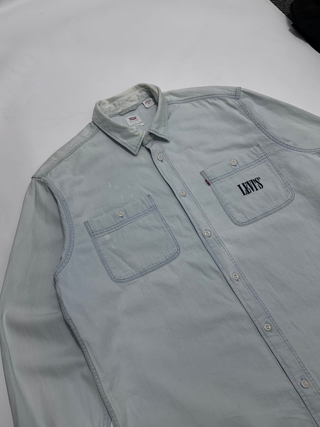 리바이스 레드탭 뉴캠프 데님 셔츠 라이트블루 청남방 상품이미지5