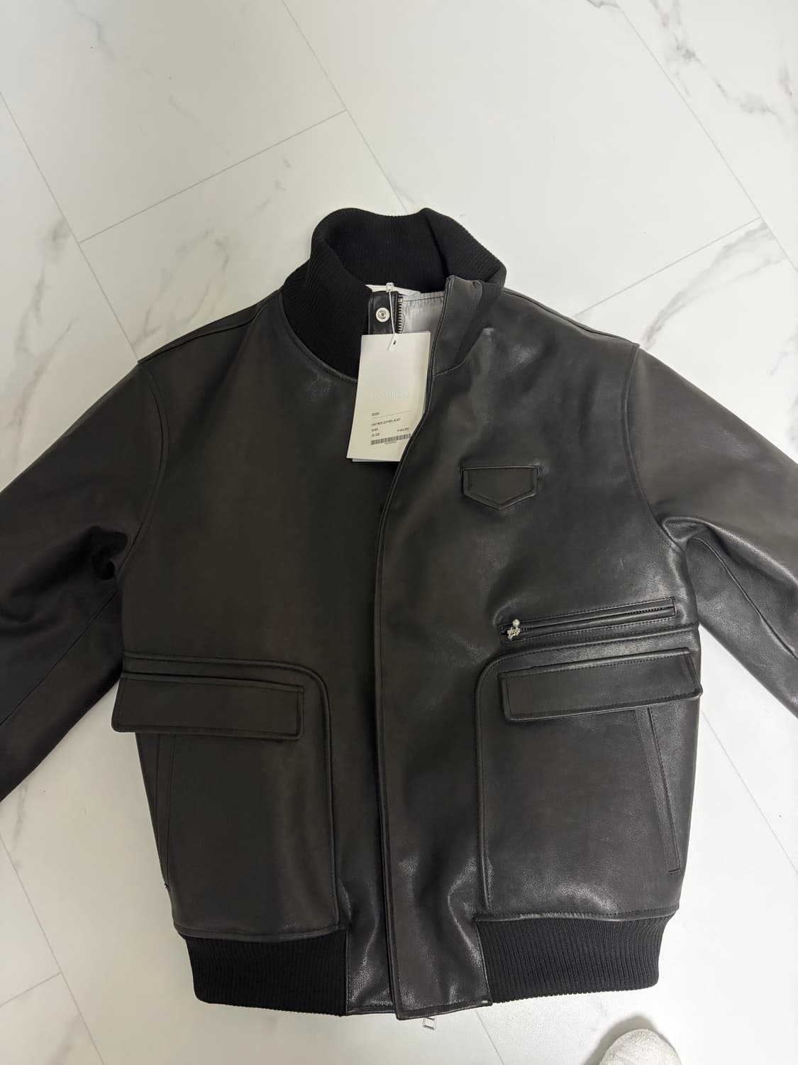 HIGH NECK LEATHER JACKET 상품이미지5