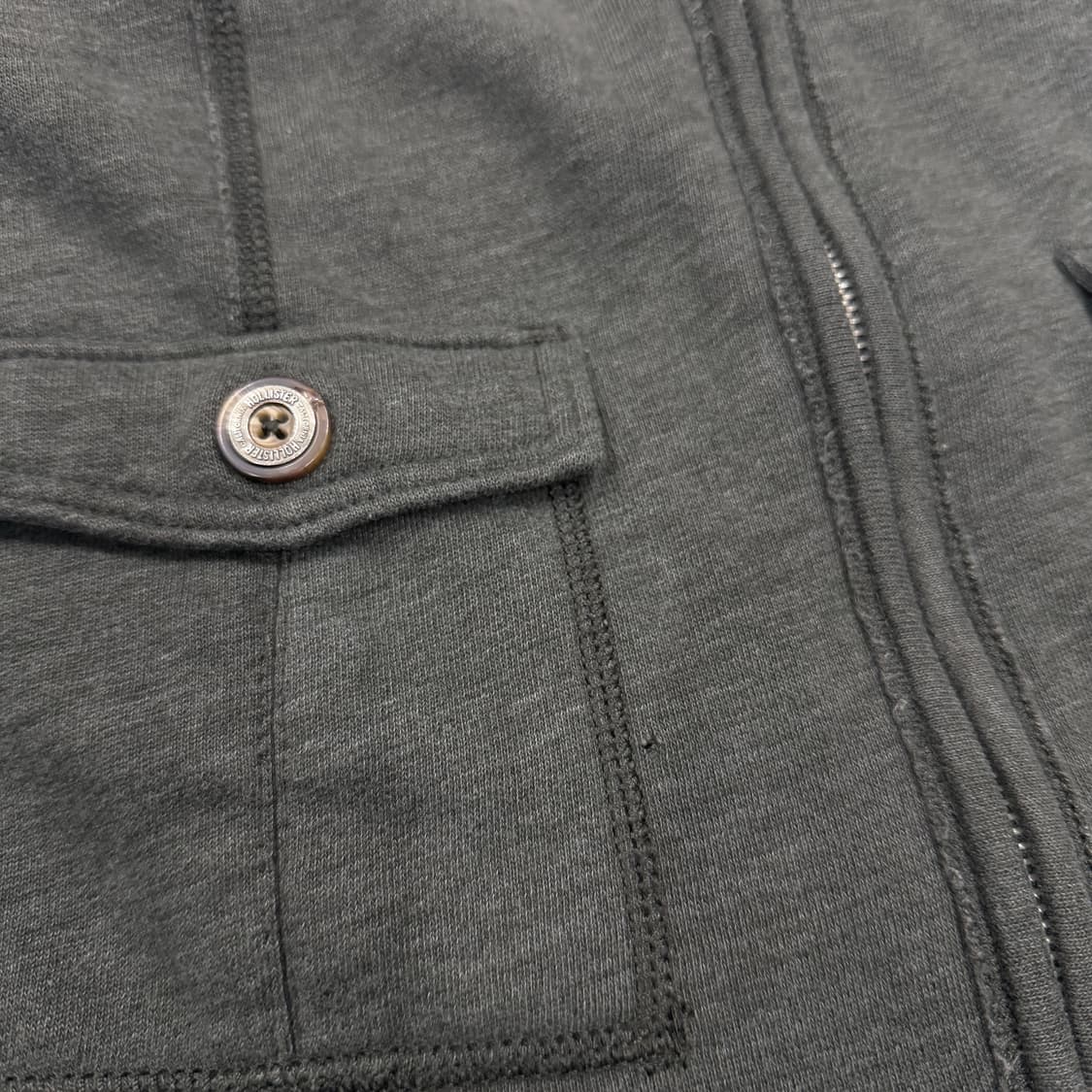 홀리스터 빈티지 딱붙핏 Y2K 울프죠 퍼 후드집업 자켓 그레이 M 상품이미지6