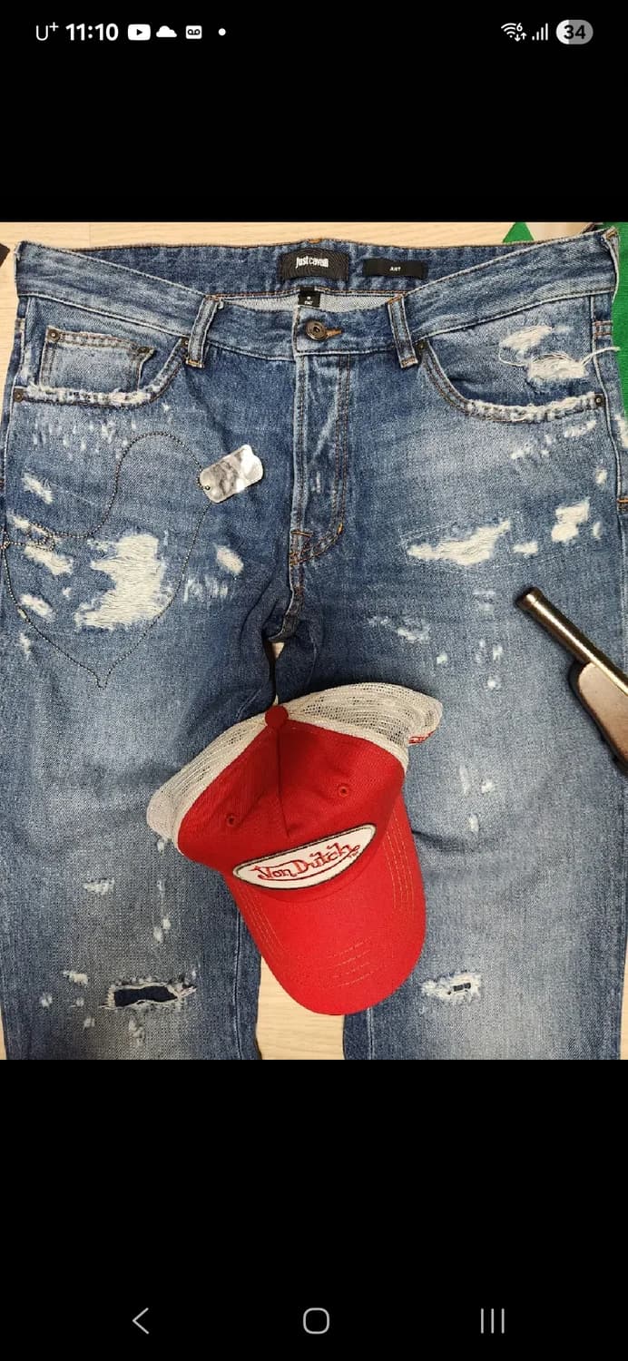 JUST CAvalli 디스트로이드 데님 청바지 팬츠 상품이미지1