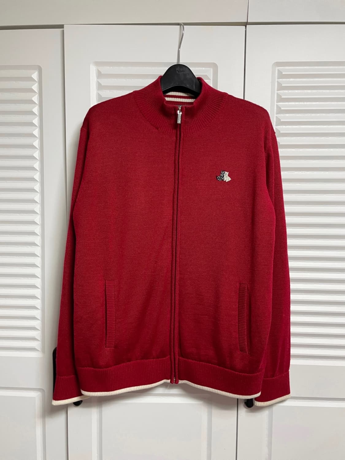 블랙앤화이트 방풍 니트 상품이미지1