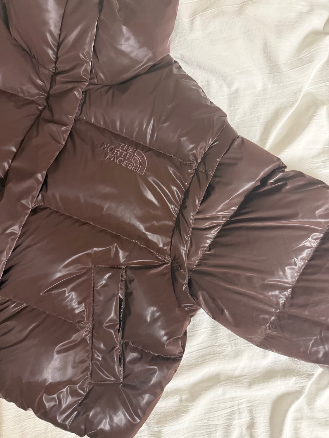 (W) 노스페이스 글로시 DT RDS 다운 자켓 코코아 브라운 상품이미지1
