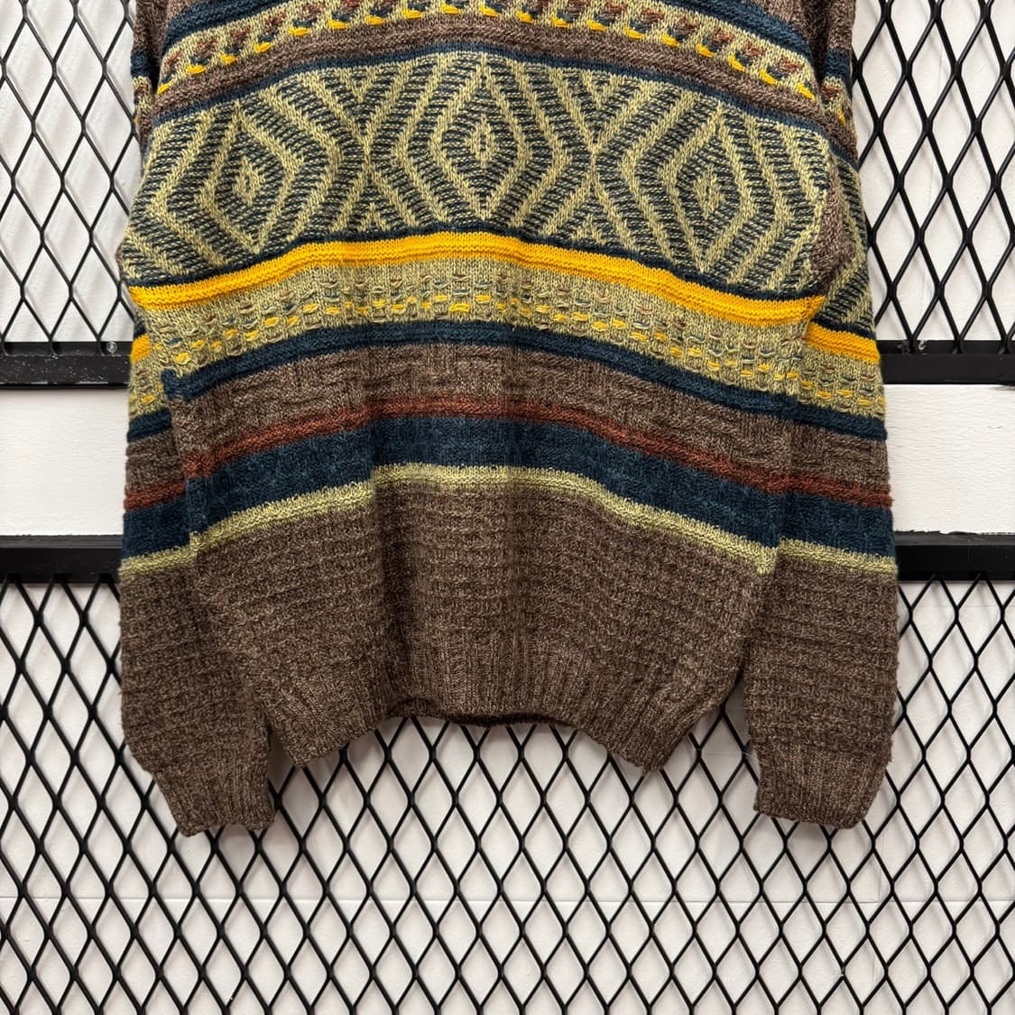 ITA VTG 노르딕 패턴 울 니트 스웨터 루즈핏 브라운 상품이미지4