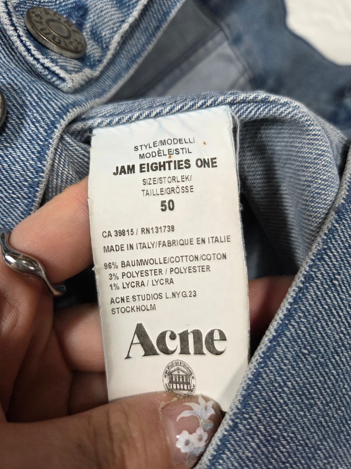 아크네 스튜디오 연청 데님 청자켓 50 상품이미지9