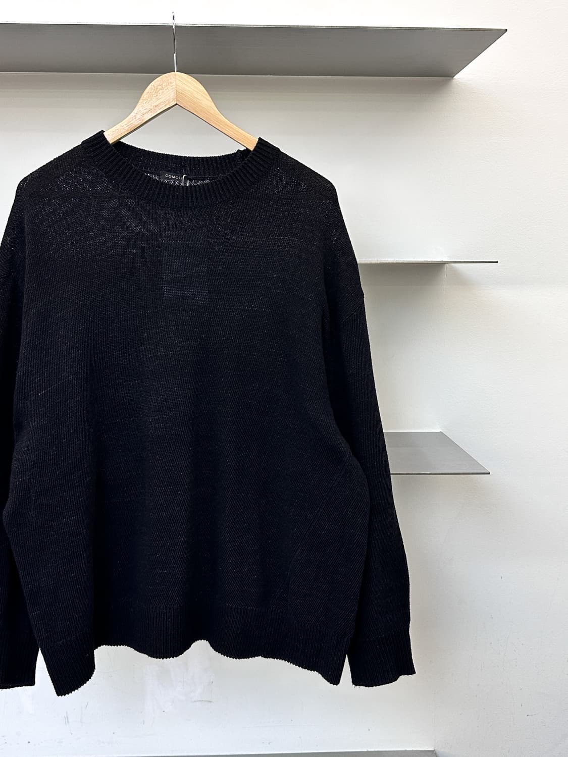 코모리 24ss 블랙 코튼 스웨터 상품이미지2