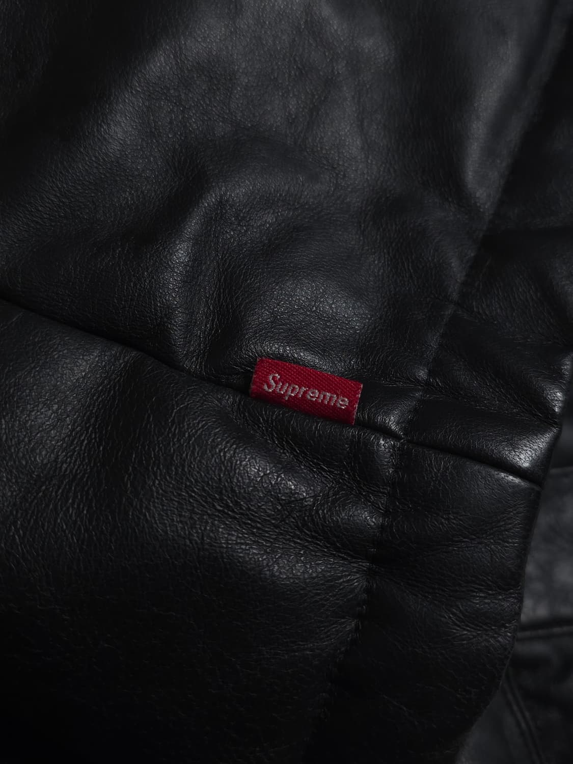 [L] 슈프림 노스페이스 레더 눕시 패딩 블랙 상품이미지5